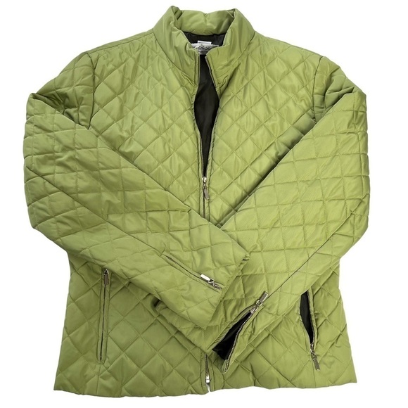 JUDITH HART COLLECTION Women's Quilted Puffer Zip-up Jacket Green Size S - Picture 4 of 11